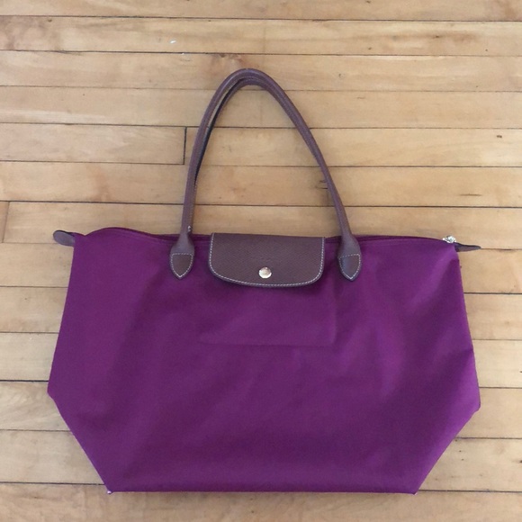 longchamp purple tote